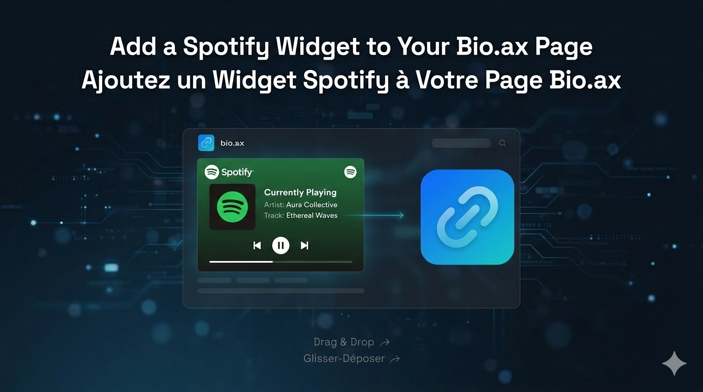 Comment ajouter Spotify dans sa bio Instagram (widget interactif) - Bio.ax