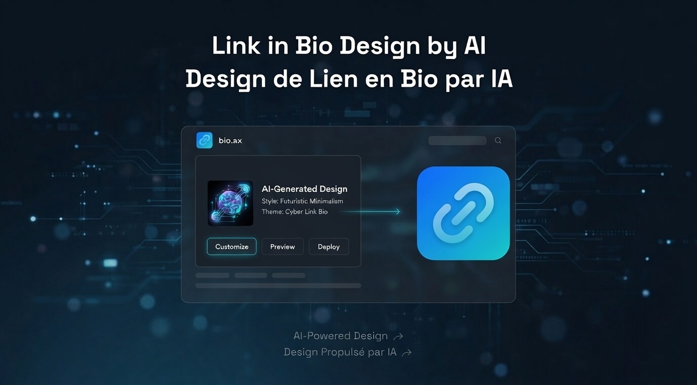 créé une page link in bio avec design ia gratuitement